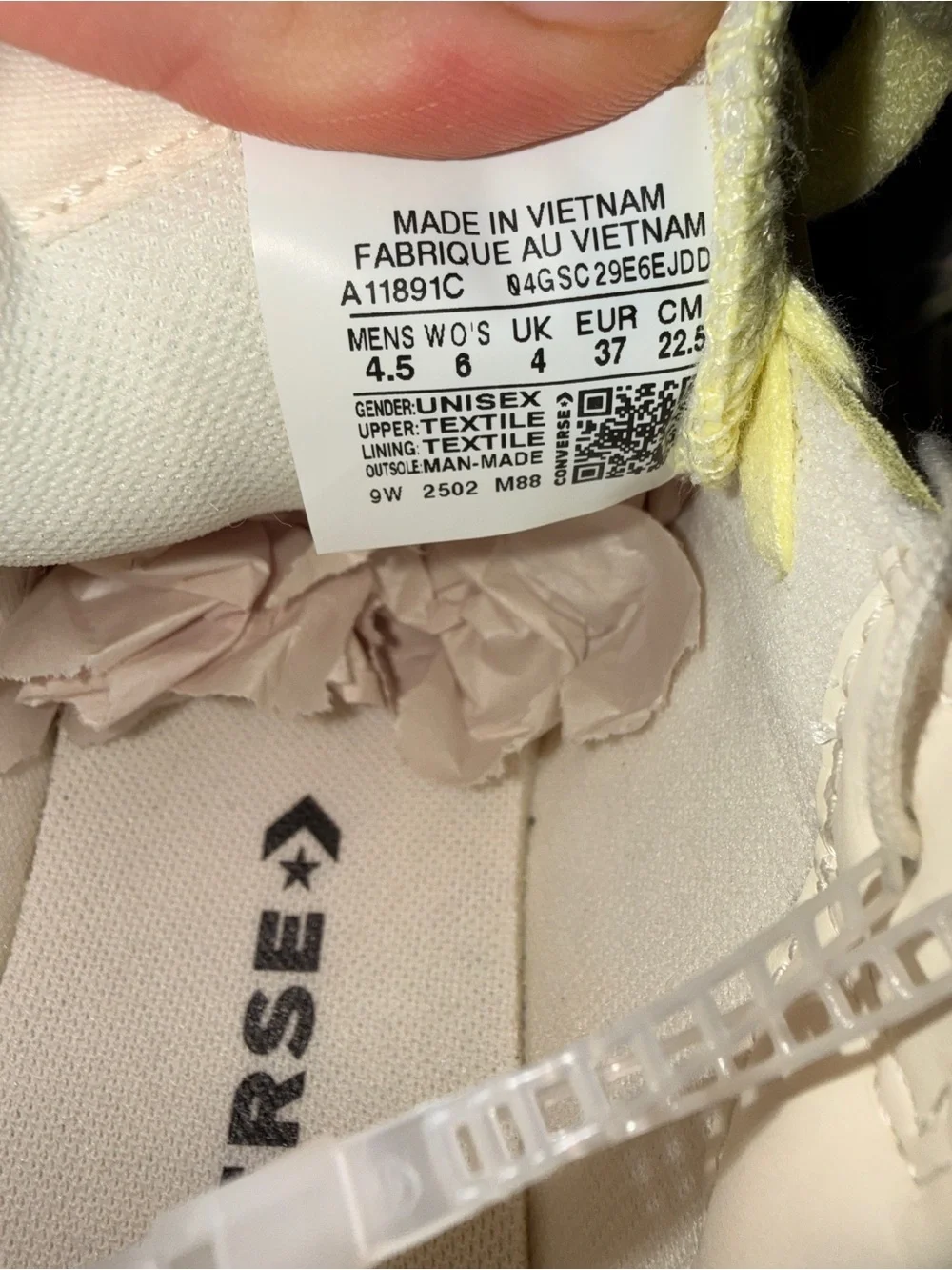 Converse Low Top Sneakers in Light Yellow and White - Picture 8 of 10